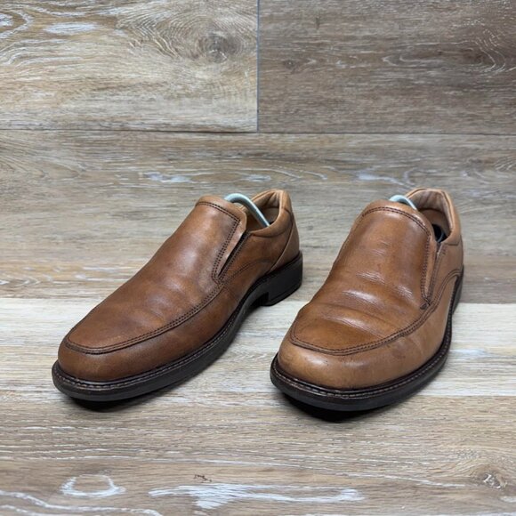 Ecco Holton Brown Leather Apron Toe Loafers Men's Size EU 42 - Picture 1 of 6